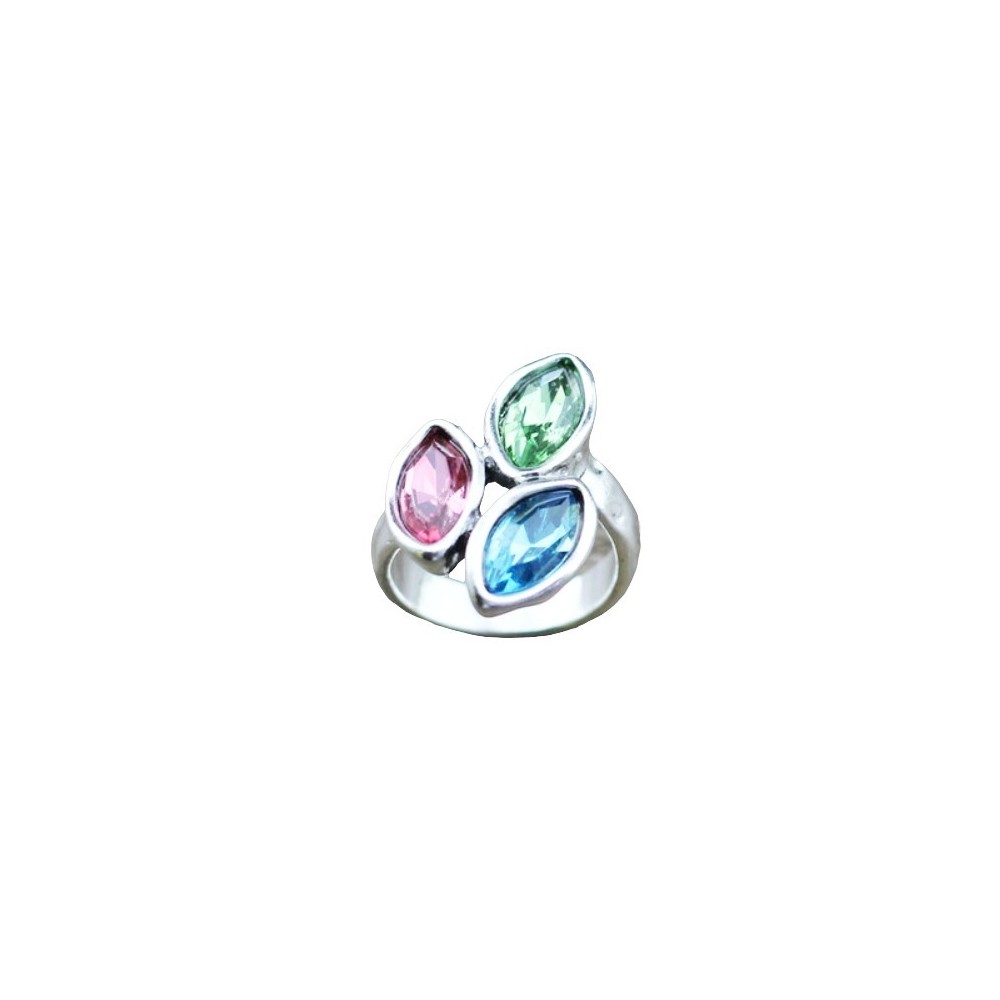 ANILLO ZAMAK PIEDRAS COLORES, POR ENCARGO