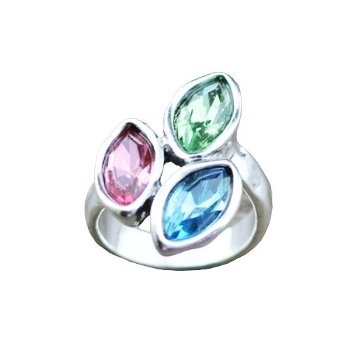 ANILLO ZAMAK PIEDRAS COLORES, POR ENCARGO