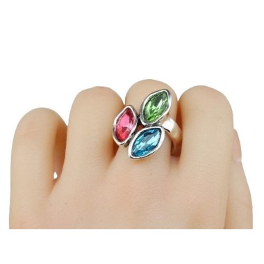 ANILLO ZAMAK PIEDRAS COLORES