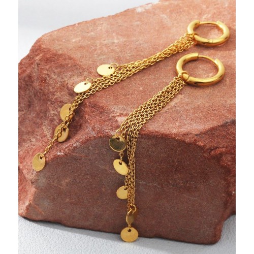 PENDIENTES IGUAZÚ ACERO Y ORO WATERPROOF