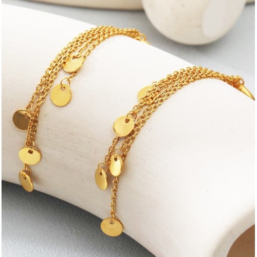 PENDIENTES IGUAZÚ ACERO Y ORO WATERPROOF