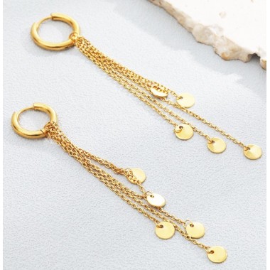 PENDIENTES IGUAZÚ ACERO Y ORO WATERPROOF