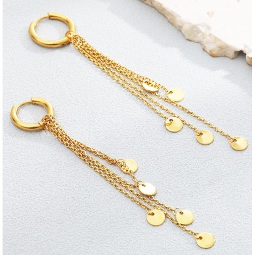 PENDIENTES IGUAZÚ ACERO Y ORO WATERPROOF