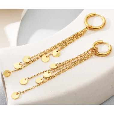 PENDIENTES IGUAZÚ ACERO Y ORO WATERPROOF