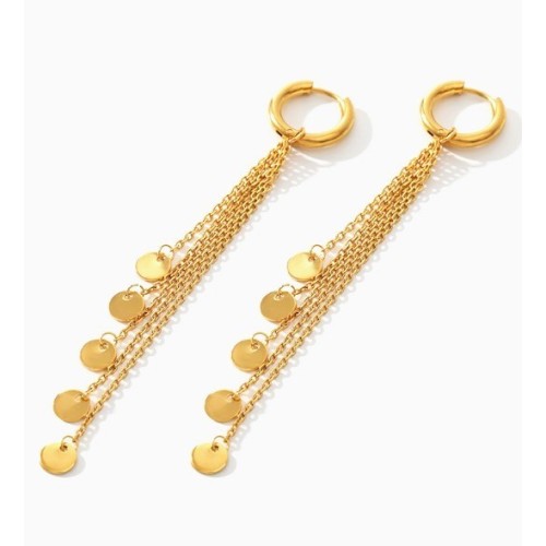 PENDIENTES IGUAZÚ ACERO Y ORO WATERPROOF