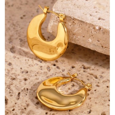 PENDIENTES MAREA ACERO Y ORO WATERPROOF