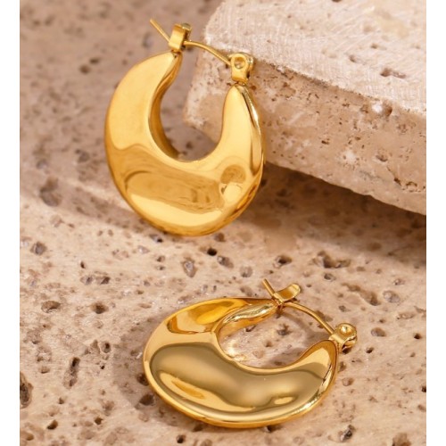 PENDIENTES MAREA ACERO Y ORO WATERPROOF