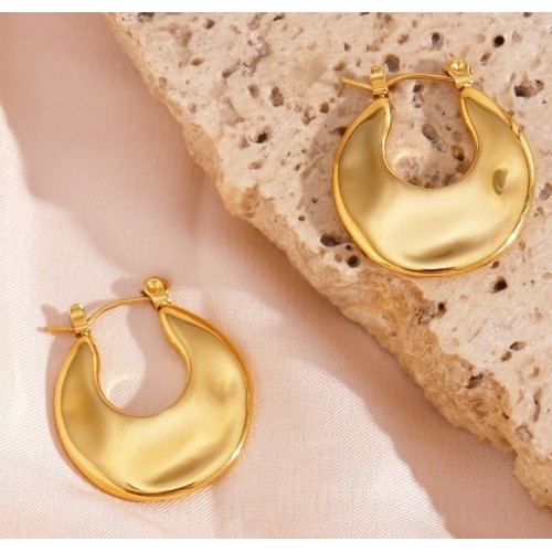 PENDIENTES MAREA ACERO Y ORO WATERPROOF