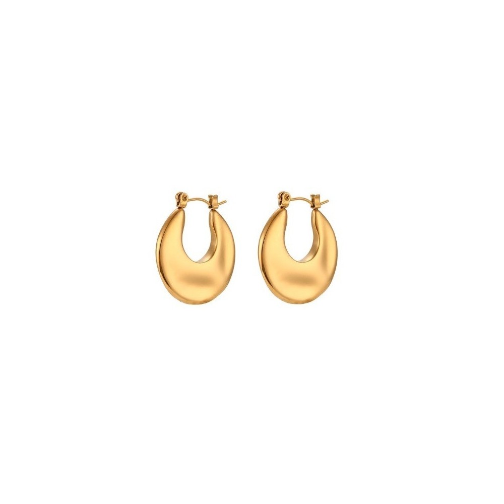 PENDIENTES MAREA ACERO Y ORO WATERPROOF