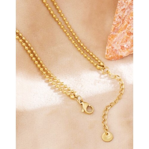 COLLAR GARGANTILLA DOUBLE DROPS, ACERO Y ORO WATERPROOF