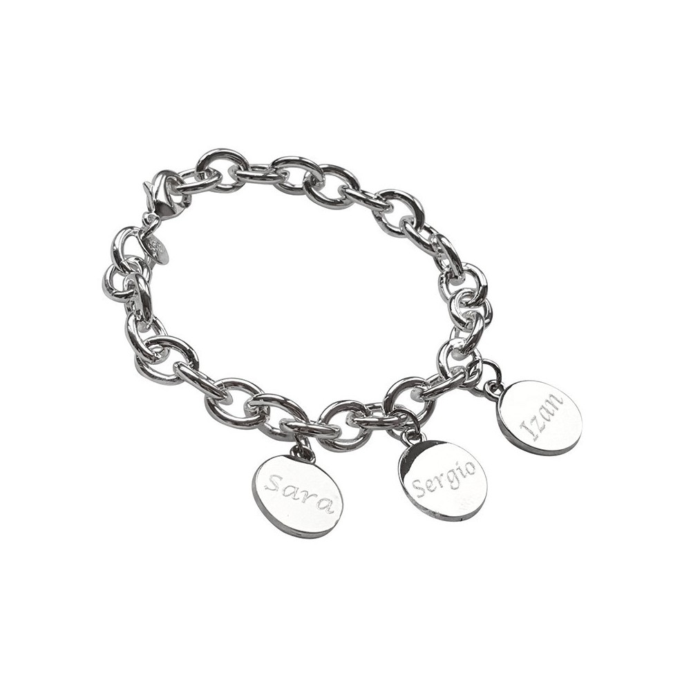 PULSERA PERSONALIZADA CON MEDALLAS PARA GRABAR