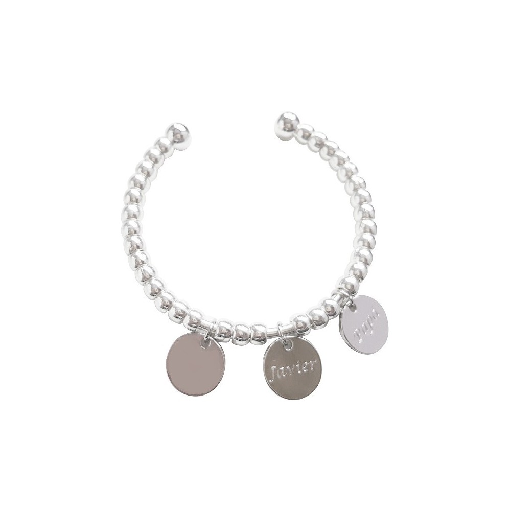 PULSERA PERSONALIZADA CON MEDALLAS PARA GRABAR