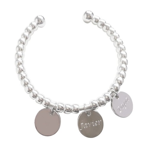 PULSERA PERSONALIZADA CON MEDALLAS PARA GRABAR