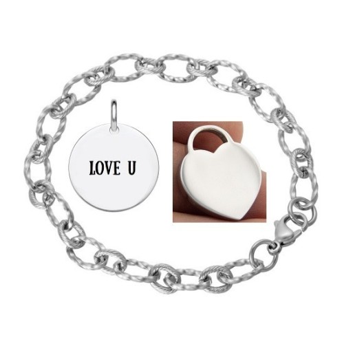 PULSERA DISEÑO ACERO (SE PUEDEN AÑADIR CHAPAS GRABADAS)