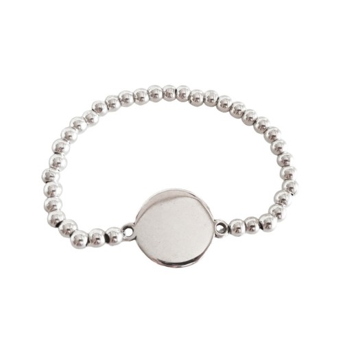 PULSERA BOLAS CON CHAPA PERSONALIZADA