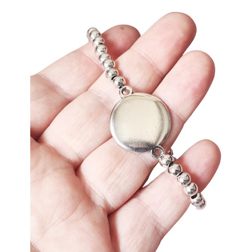 PULSERA BOLAS CON CHAPA PERSONALIZADA