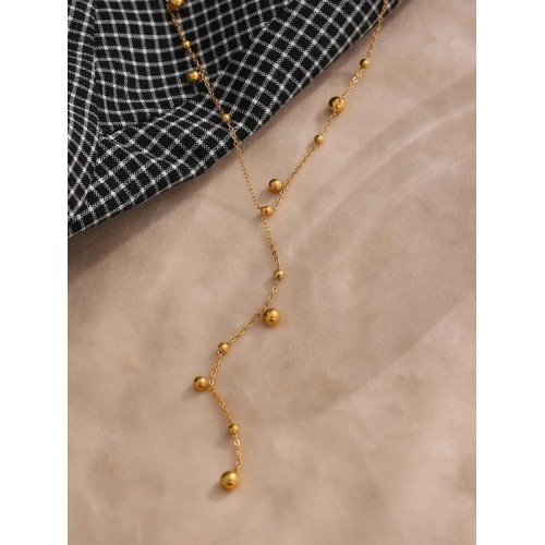 COLLAR GARGANTILLA "WATERFALL", ACERO Y ORO WATERPROOF