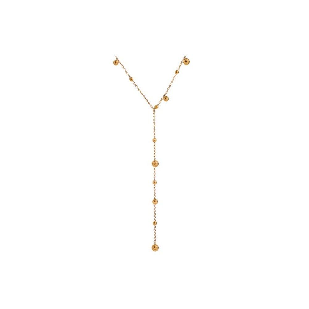 COLLAR GARGANTILLA "WATERFALL", ACERO Y ORO WATERPROOF