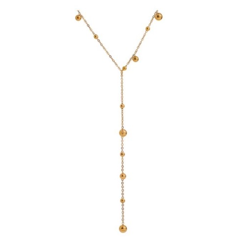 COLLAR GARGANTILLA "WATERFALL", ACERO Y ORO WATERPROOF