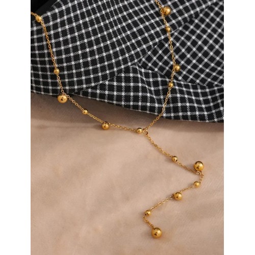 COLLAR GARGANTILLA "WATERFALL", ACERO Y ORO WATERPROOF