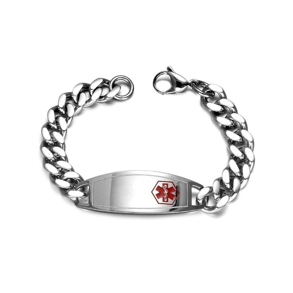 ESCLAVA MÉDICA ACERO, PARA ALÉRGICOS Y ENFERMOS CRÓNICOS (SE GRABA)