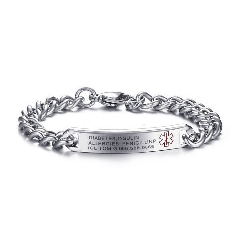 PULSERA MÉDICA, ALERTA ALÉRGICOS, ALZHEIMER