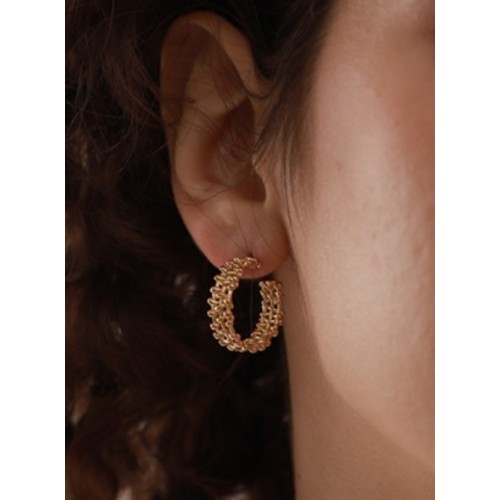 PENDIENTES SUNNY ACERO Y ORO WATERPROOF