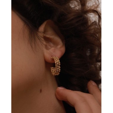 PENDIENTES SUNNY ACERO Y ORO WATERPROOF