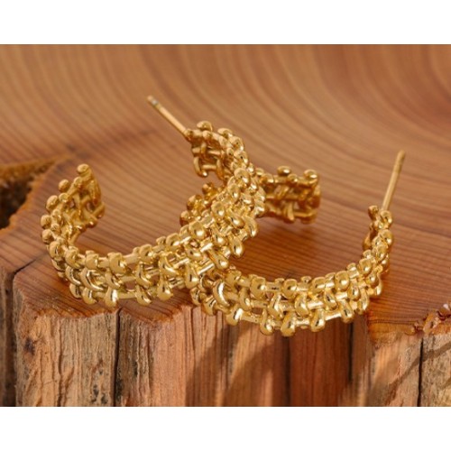 PENDIENTES SUNNY ACERO Y ORO WATERPROOF