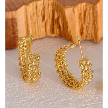 PENDIENTES SUNNY ACERO Y ORO WATERPROOF