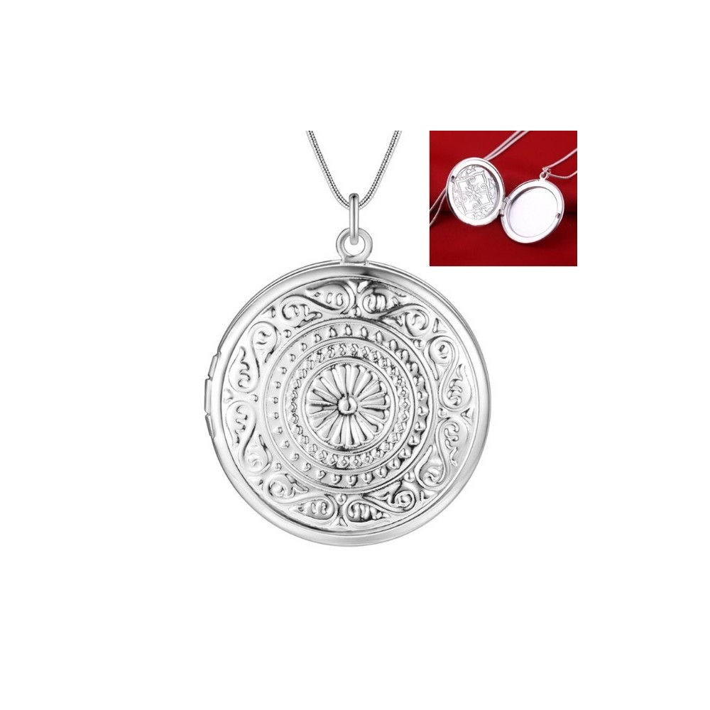 COLGANTE RELICARIO PORTAFOTOS MEDALLÓN CON PLATA 925