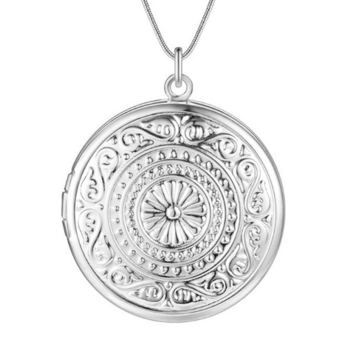 COLGANTE RELICARIO PORTAFOTOS MEDALLÓN CON PLATA 925