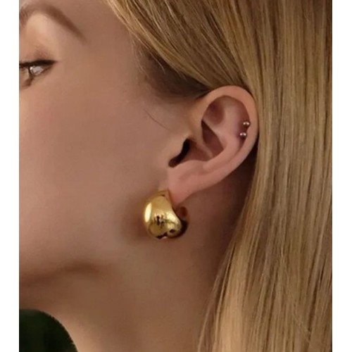 PENDIENTES ARO GRUESOS, ACERO Y ORO WATERPROOF