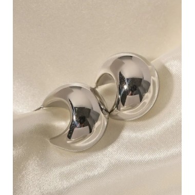 PENDIENTES ARO GRUESOS, ACERO Y ORO WATERPROOF