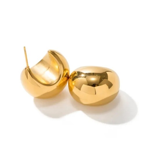 PENDIENTES ARO GRUESOS, ACERO Y ORO WATERPROOF