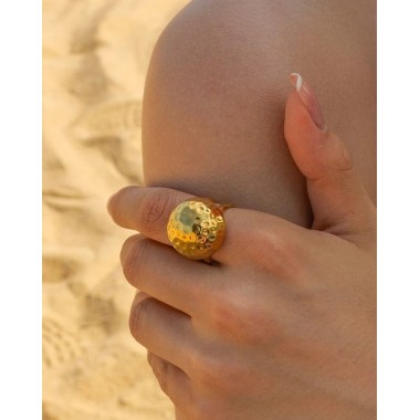 ANILLO MEDUSA ACERO Y ORO WATERPROOF