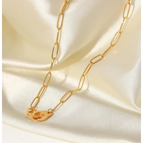 COLLAR GARGANTILLA ESPOSAS, ACERO Y ORO WATERPROOF