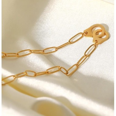 COLLAR GARGANTILLA ESPOSAS, ACERO Y ORO WATERPROOF