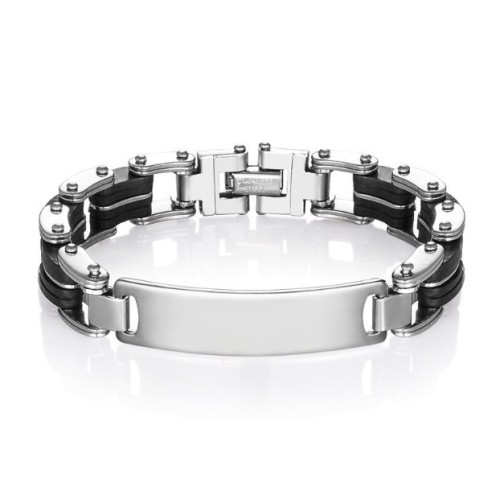 ESCLAVA ACERO Y CAUCHO PARA HOMBRE