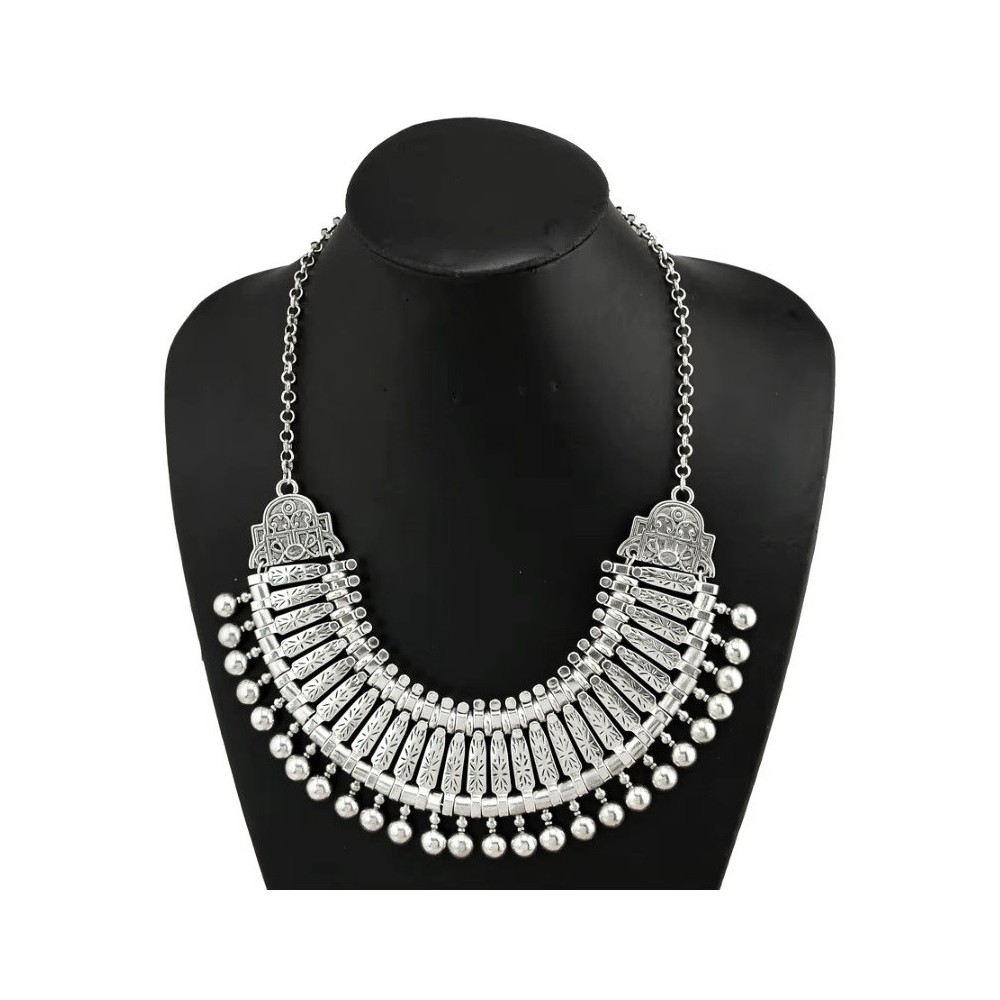 Collar gargantilla de zamak estilo boho, hippie chic, ETNIA