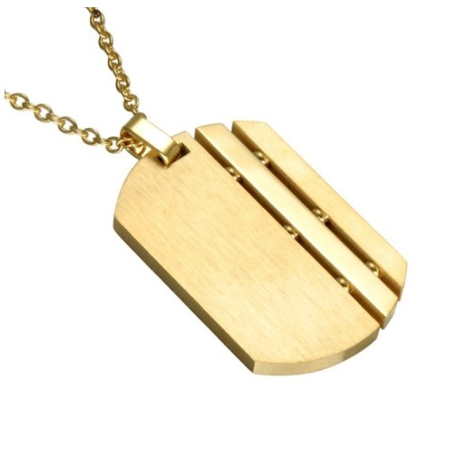 COLGANTE CHAPA DISEÑO ACERO Y ORO, DOS COLORES