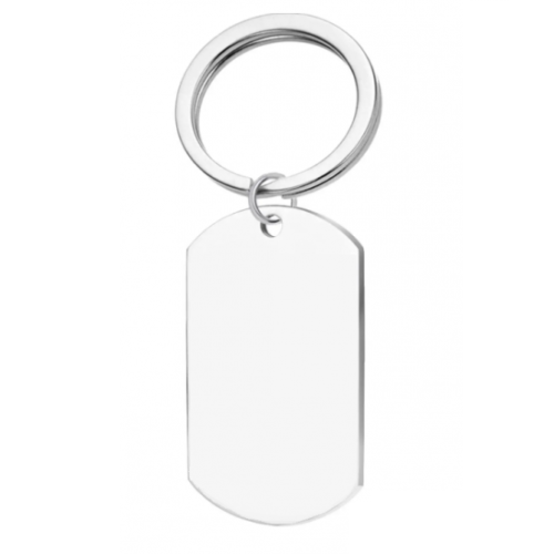 LLAVERO PLACA ACERO PARA GRABAR FOTO O TEXTO