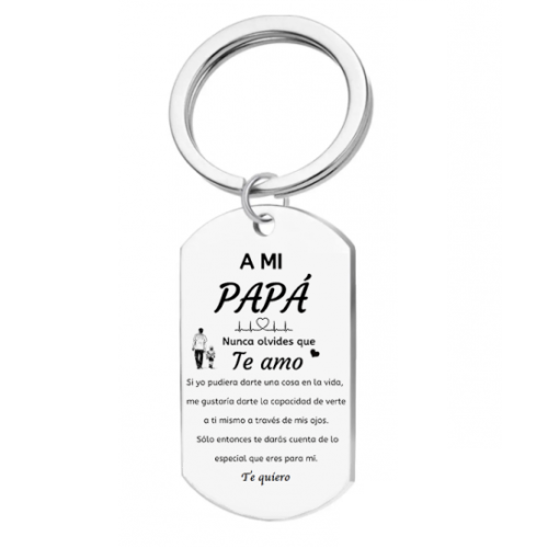 LLAVERO PLACA ACERO PARA GRABAR FOTO O TEXTO