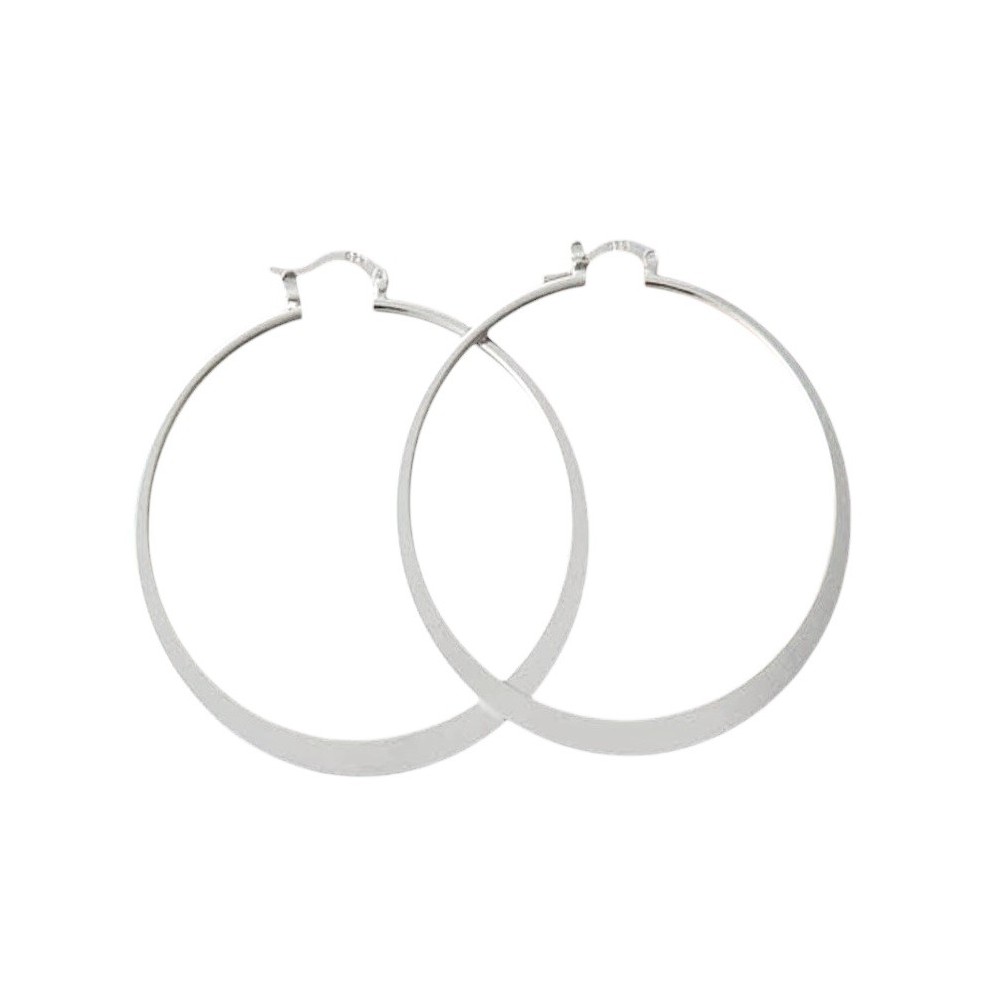 PENDIENTES AROS LISOS PLANOS PLATA