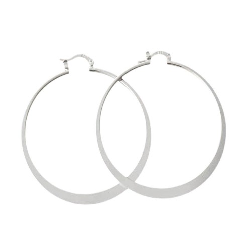 PENDIENTES AROS LISOS PLANOS PLATA