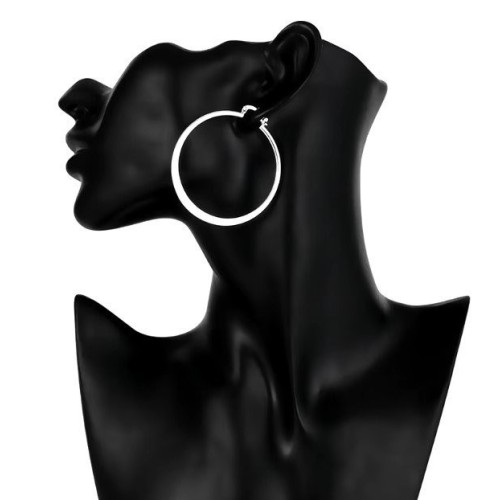 PENDIENTES AROS LISOS PLANOS PLATA