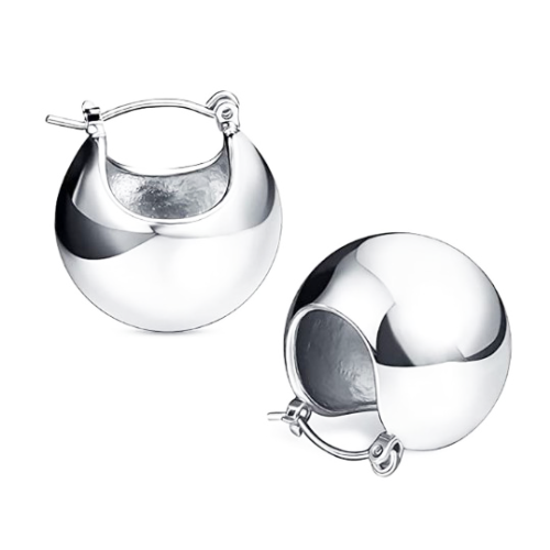 PENDIENTES AROS PEQUEÑOS GRUESOS CON PLATA  925