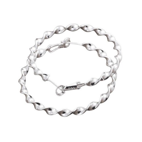 PENDIENTES AROS RIZADOS CON PLATA 925