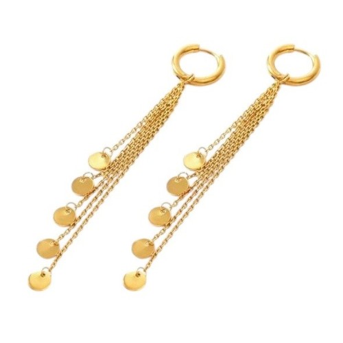 PENDIENTES IGUAZÚ ACERO Y ORO WATERPROOF