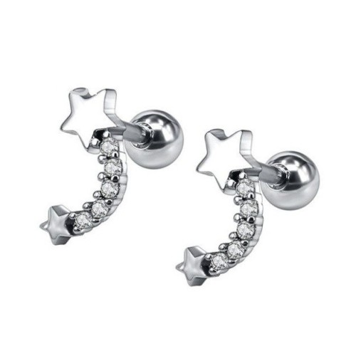 PENDIENTES ESTRELLAS CON CIRCONITAS, ACERO ANTIALÉRGICO